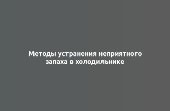 Методы устранения неприятного запаха в холодильнике